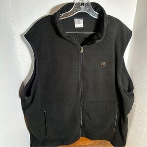 Ariat Vest Mens XL Fleece Outdoor Workwear Western Outdoor Black Full Zip